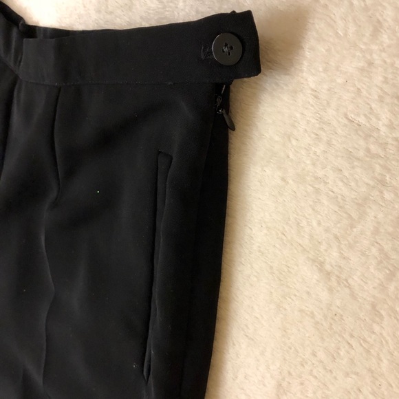 Jet black pants w/faux pockets on front&side ziper - Picture 5 of 6